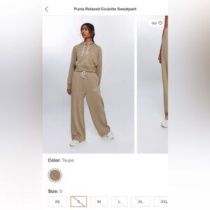 Puma Taupe Relaxed Culotte Sweatpant - Women’s Small
New with tag